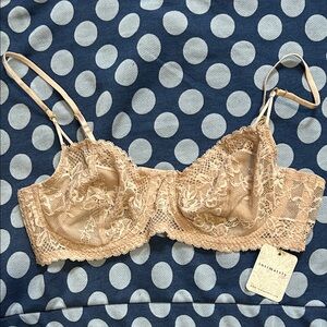 Free People Delicate Lace Underwire Bra in Beige